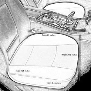 Luxury PU Leather Car Seat Cover Protector Front, Bottom Single Seat Cover-Compatible with 90% Vehicles (Width 20.8 ×deep 21×Thick 0.2 inch) (Black)