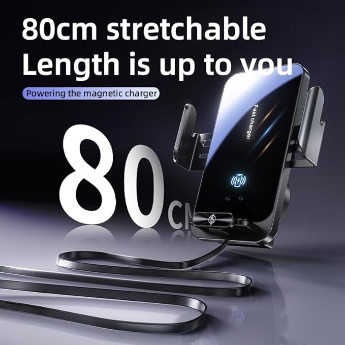 Magnetic Phone Holder Car Wireless Charger, 66W Fast Charging Phone Mount 360 Adjustable Rotatable Auto-Clamping Car Vent for Mount - Dashboard Phone Holder for iPhone/Android/Samsung (Black)