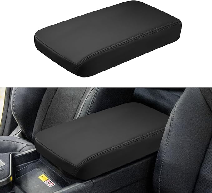 INTGET for 2024 2025 2026 Lexus GX 550 Center Console Cover Leather with Thin Pad Center Arm Rest Cover Middle Console Protector for Lexus GX 550 Accessories 2024 2025 2026 (Black Stitches)