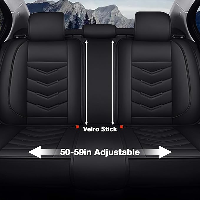 MVRVMV Luxury Car Seat Covers for Honda Pilot 2010-2026, Wear-Resistant Front and Rear Seat Cover with 2* Neck Pillow and 2* Lumbar Support (8 Seat Luxury, Black