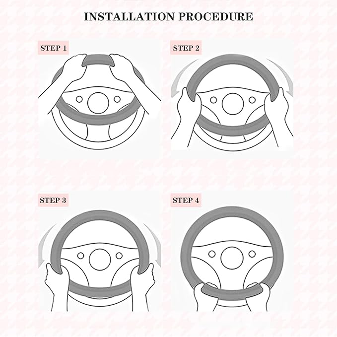 Cute Steering Wheel Cover D Shape for Women Men Breathable Universal 15 inch,Black and Blue