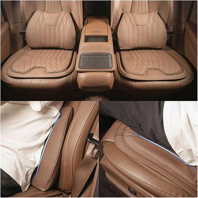 KAnduo M Car Seat Cushion for BMW All Model I3 I4 I8 X1 X2 X3 X4 X5 X5M X6 X7 Z4 Car Lumbar Support Pillow Auto Seat Waist Back Cushion Y (Color : Beige A)