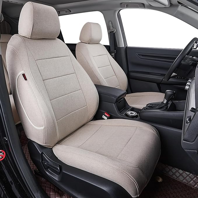 coverdream Custom Seat Covers Compatible with Select Toyota Highlander 2014 2015 2016 2017 2018 2019,Three Row,Second Row Captain Chair (Beige,Full Set)