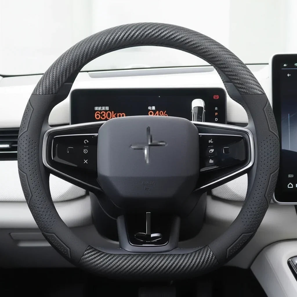 Polestar Carbon Fiber Suede Steering Wheel Cover