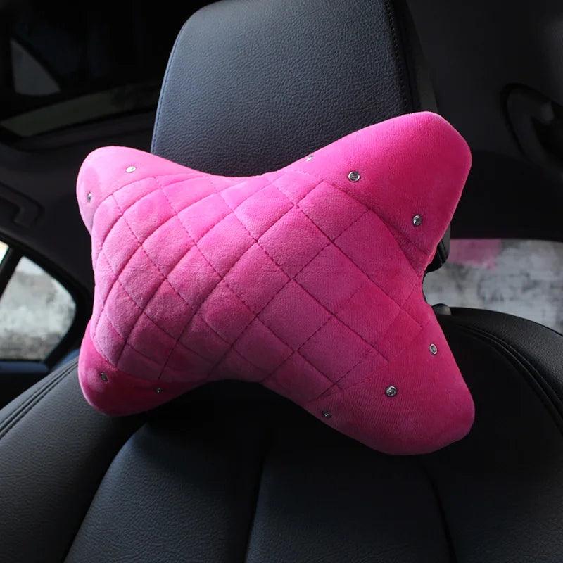 Pink Plush Diamond Crown Steering Wheel Cover