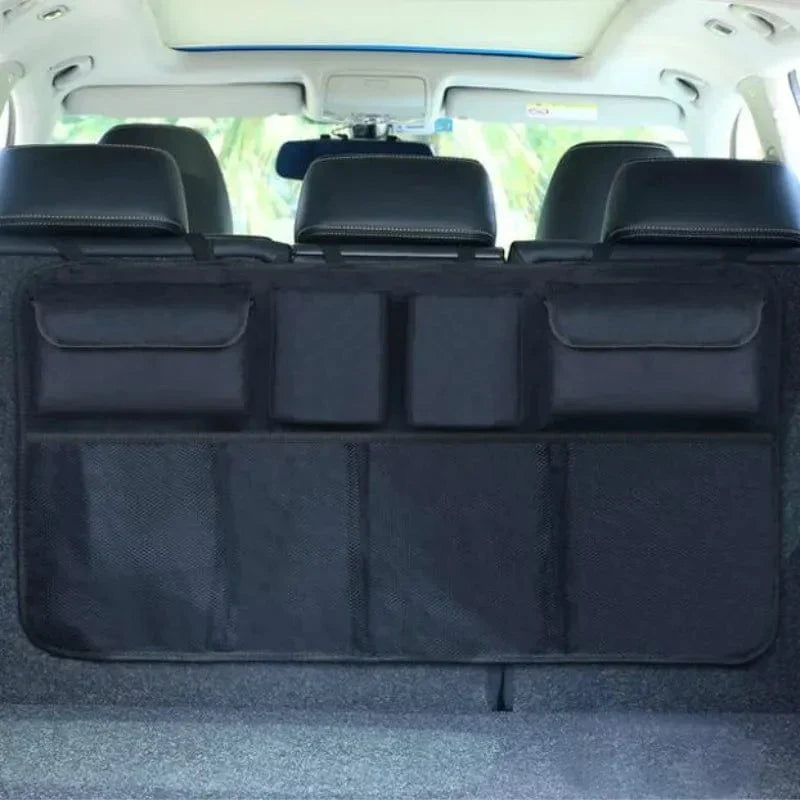 Adjustable Car Trunk Organizer with High-Capacity Storage and Multi-Use Compartments